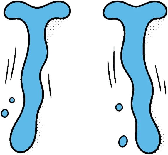 Two big cartoon tears
